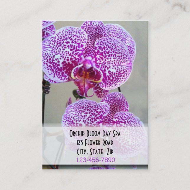 Veränderte lila Orchideen-Foto-Verabredung Terminkarte (Vorderseite)