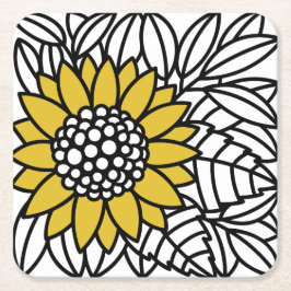 VERÄNDERTE SONNENBLUME RECHTECKIGER PAPPUNTERSETZER