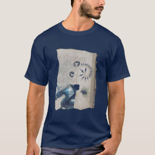 Veränderte Voynich-Manuskriptseite Blauer Drache T-Shirt