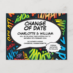 Veränderung des Datums Spaß verschoben Spaß Comic  Postkarte