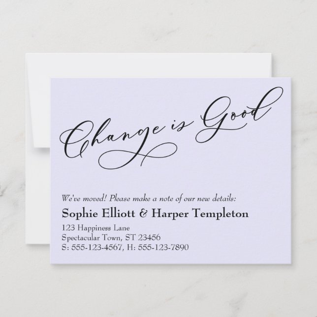 Veränderung ist die Ankündigung von Lavendel (Vorderseite)