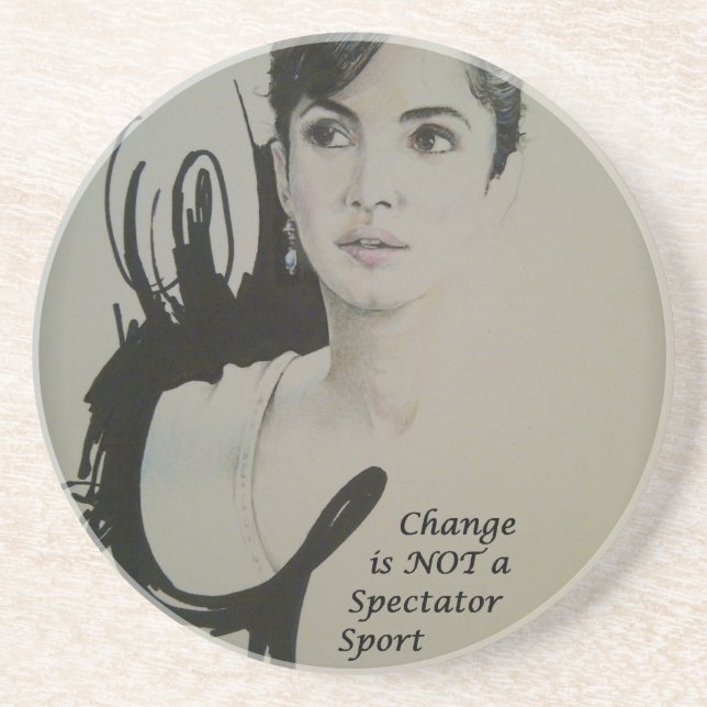 Veränderung ist nicht spektakulär Sport Art Print Sandstein Untersetzer (Vorne)