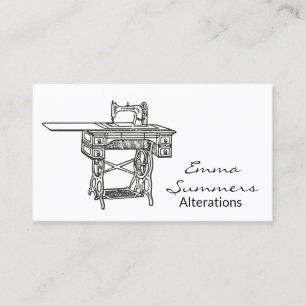 Veränderungen der Vintagen antiken Nähmaschine Visitenkarte