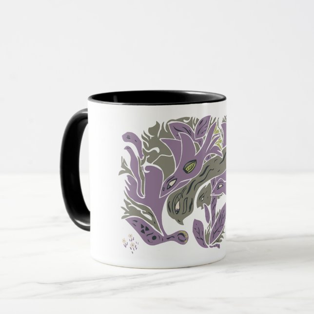 Verangled Aestetic Birds TWArt 12-lila Tasse (Vorderseite Links)
