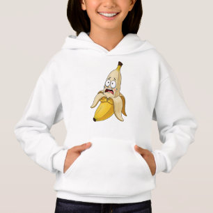 Verängstigte Banane – Lustiger Cartoon-Frucht Hoodie