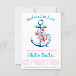 verankert in der Liebe! Floral Boat Anchor Brautpa Einladung