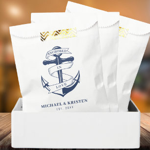 Verankert in Liebe Nautical Blue Anchor Hochzeit Geschenktütchen