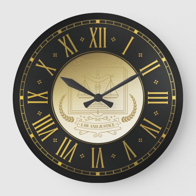 VERANSTALTER AUF RECHT | Golden Große Wanduhr (Vorderseite)