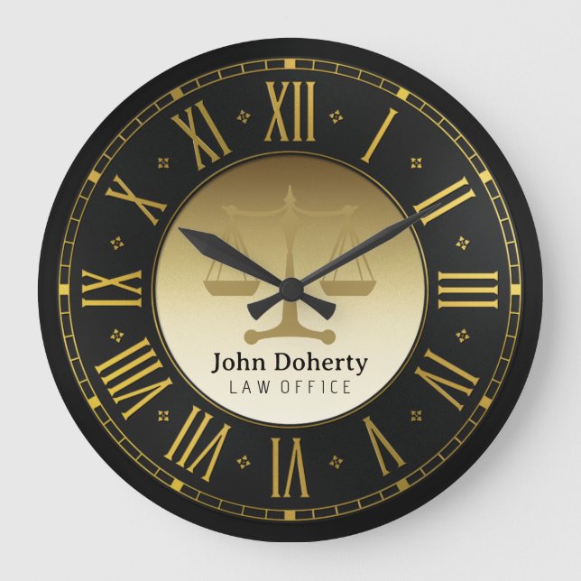 VERANSTALTER AUF RECHT | Golden Personalizable Große Wanduhr (Vorderseite)