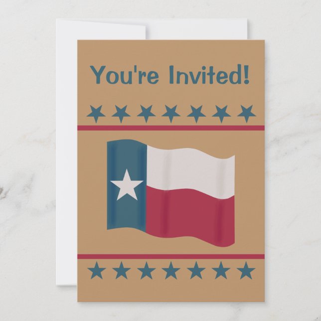 Veranstaltung "Texas Lone Star Flag Red White Blue Einladung (Vorderseite)