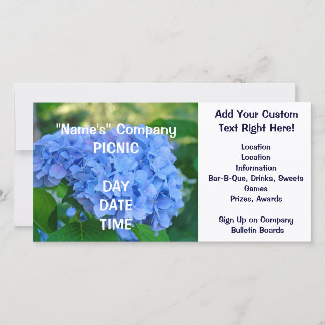 Veranstaltung zur Einladung von Picnic Cards (Vorderseite)