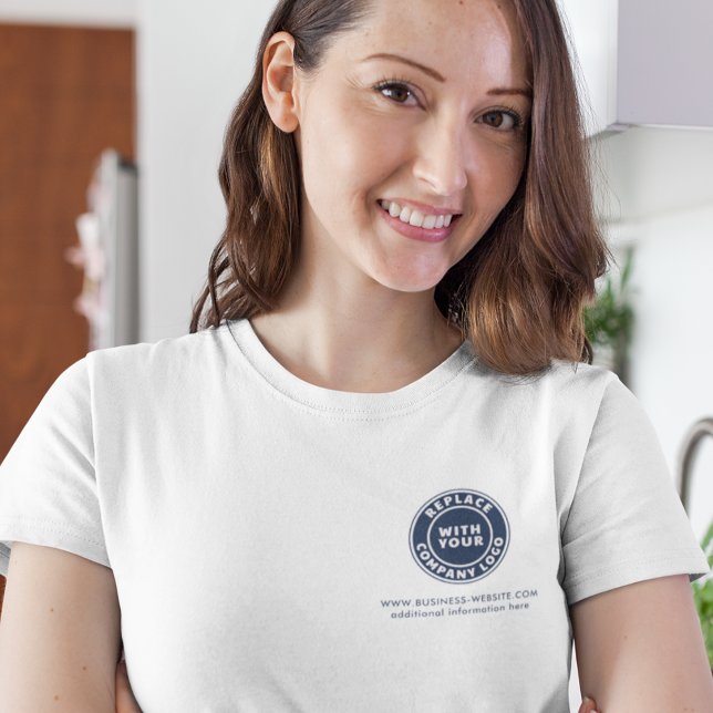 Veranstaltungen für Unternehmen hinzufügen T-Shirt (Add Your Business Logo Website Company Events T-Shirt)