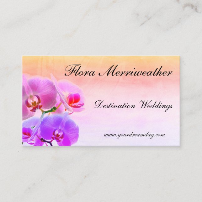 Veranstaltungen Wasserfarbe und Orchideen Stilgest Visitenkarte (Vorderseite)