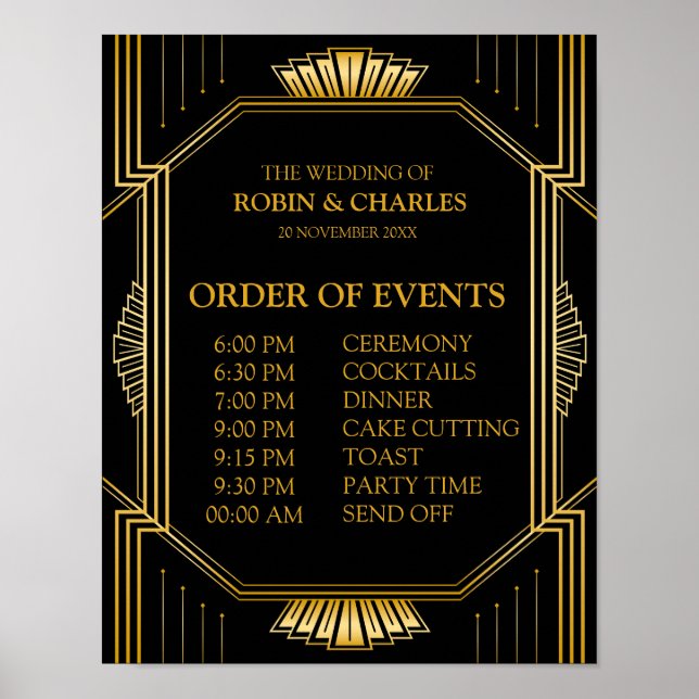 Veranstaltungskalender | Gatsby Art Deco Poster (Vorne)
