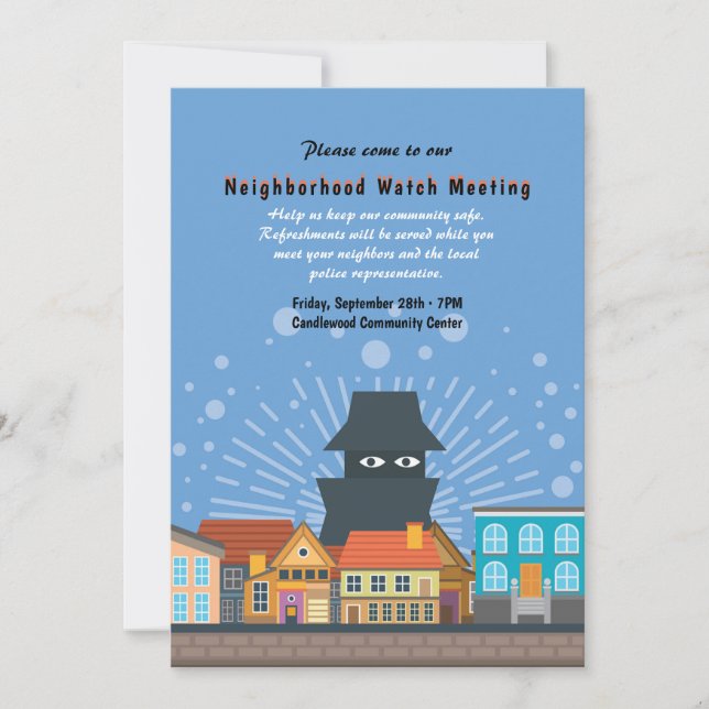 Veranstaltungskarte "Neighbhood Watch" Einladung (Vorderseite)