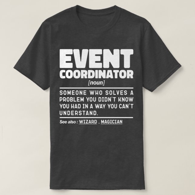 Veranstaltungskoordinator Noun Wedding Party Plann T-Shirt (Design vorne)