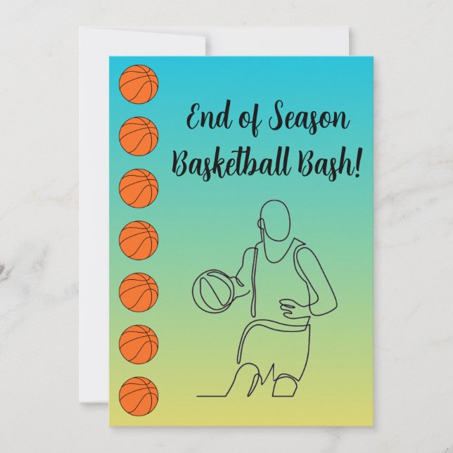 Veranstaltungsort Sport Thema Basketball Einladung (Vorderseite)