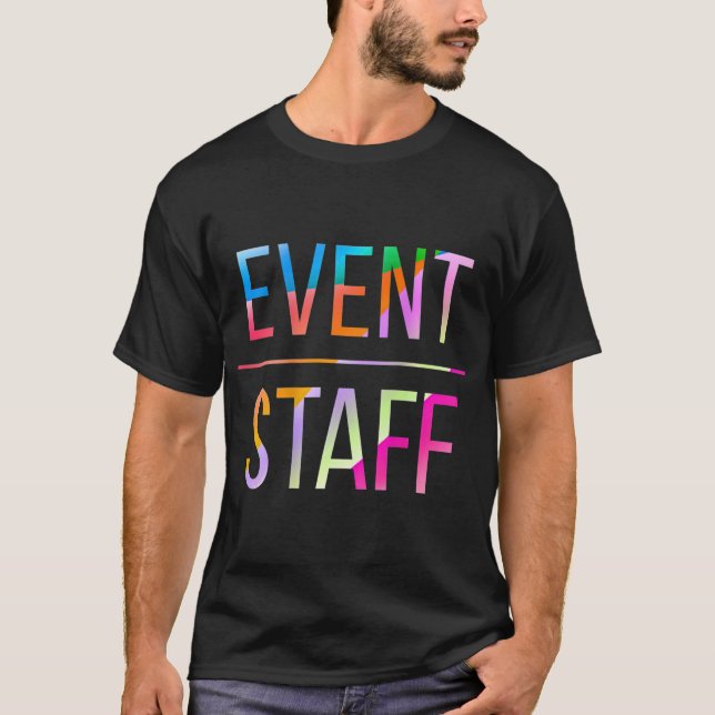 Veranstaltungspersonal Rückendesign Farbliche Part T-Shirt (Vorderseite)