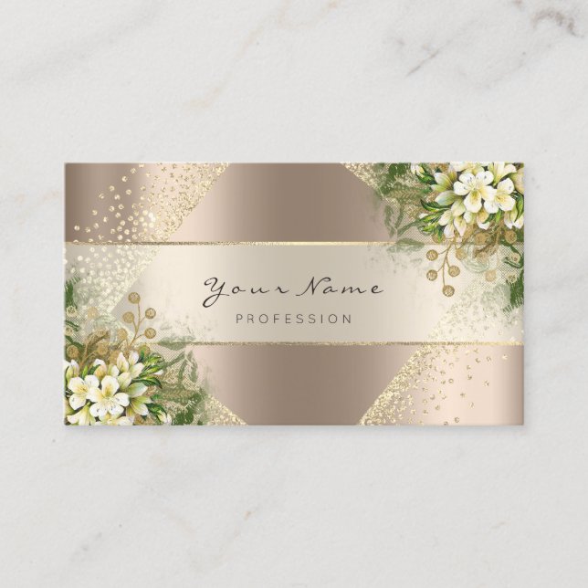Veranstaltungsplaner Beauty Blogger Blush Gold Flo Visitenkarte (Vorderseite)