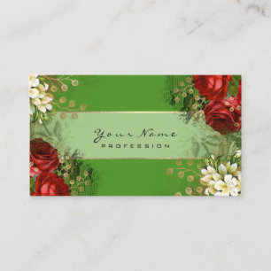 Veranstaltungsplaner Blumenblume Rote Rosen Green Visitenkarte