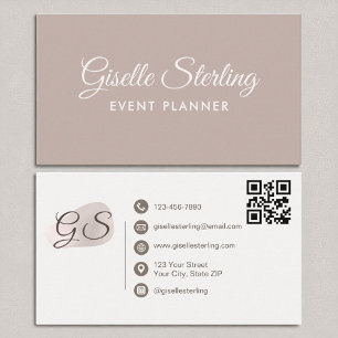 Veranstaltungsplaner Blush Mauve Moderner Elegante Visitenkarte