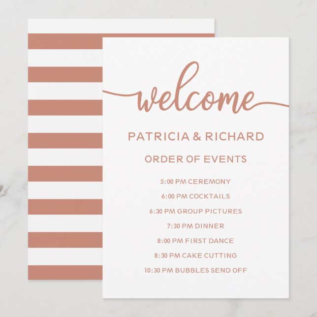 Veranstaltungsreihe Rose Gold Einladung (Vorne/Hinten)