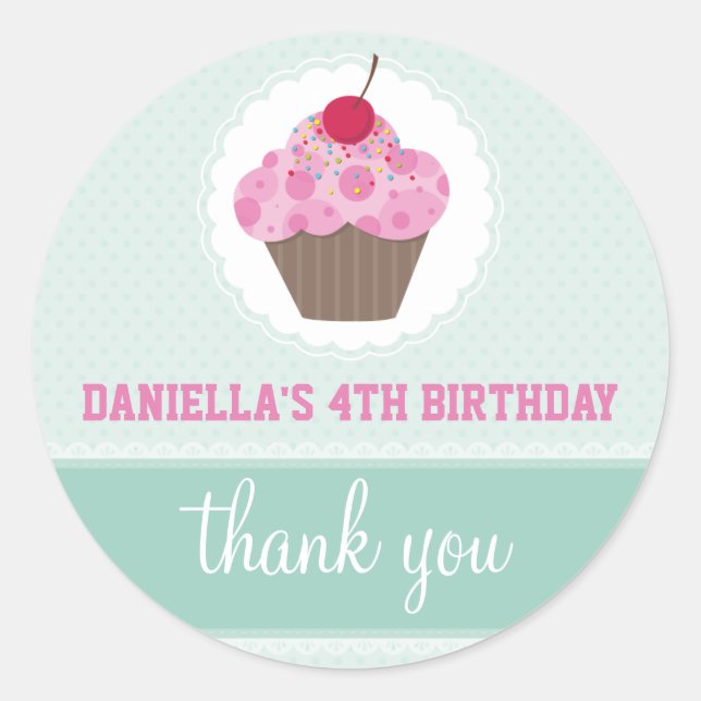 VERANSTALTUNGSSTÜCK :: Cupcake 1 Runder Aufkleber (Vorderseite)
