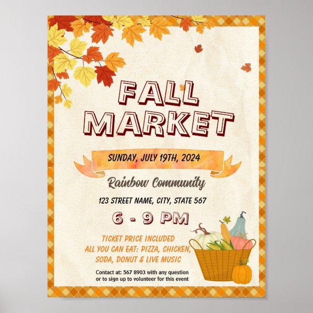 Veranstaltungsvorlage für die Herbst-Market-Festiv Poster (Vorne)