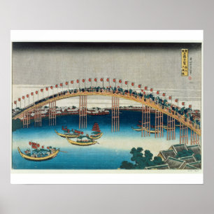 Verarbeitung über eine Brücke (Farbwoodblock-Druck Poster