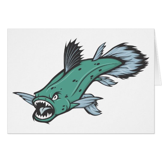 Verärgerte Coelacanth Fische Karte