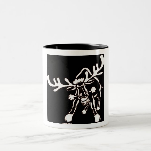 Verärgerte Elche Zweifarbige Tasse (Mittel)