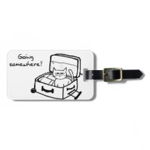 Verärgerte Katze im Koffer - lustiges Geschenk für