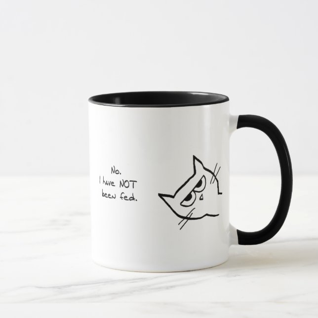 Verärgerte Katze ist NICHT gefüttert worden Tasse (Rechts)