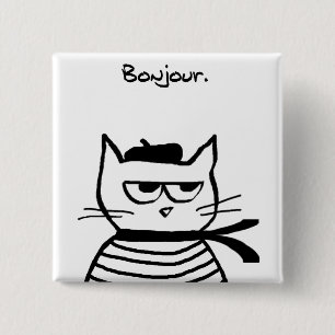 Verärgerte Katze ist so sehr französisch Button