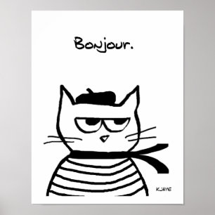 Verärgerte Katze ist so sehr französisch Poster
