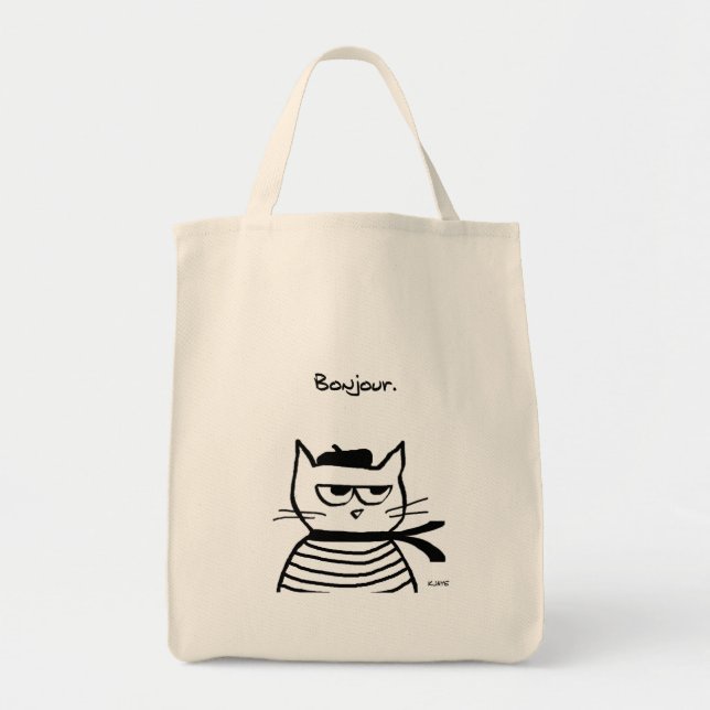 Verärgerte Katze ist so sehr französisch Tragetasche (Vorne)