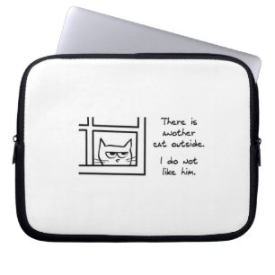 Verärgerte Katze sieht eine andere Katze - lustig Laptopschutzhülle