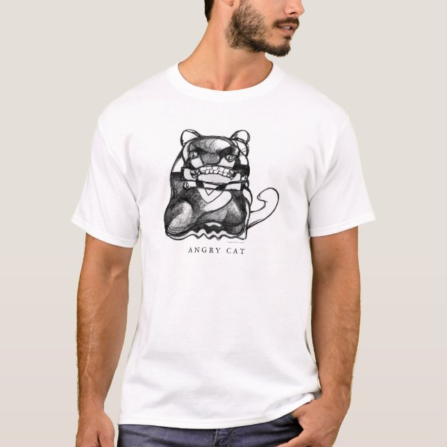Verärgerte Katze T-Shirt (Vorderseite)