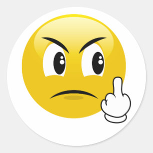 Verärgerte Mittelfinger Emoji Aufkleber