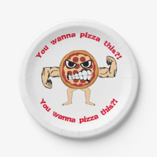 Verärgerte Pizza-Platte Pappteller