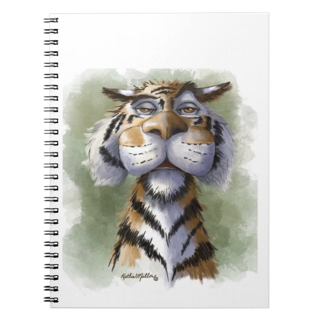 Verärgerte Tiger Cartoon Notizblock (Vorderseite)