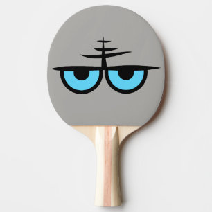 Verärgerter Augen-Cartoon Tischtennis Schläger