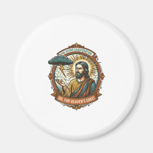 Verärgerter Jesus Dunkle Regenwolke Blitz Wetter H Magnet