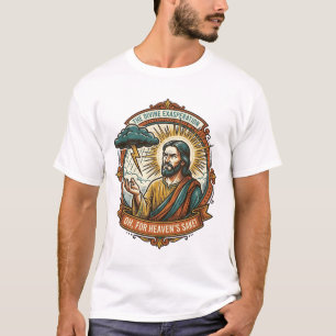Verärgerter Jesus Dunkle Regenwolke Blitz Wetter H T-Shirt