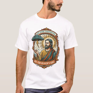 Verärgerter Jesus Dunkle Regenwolke Blitz Wetter H T-Shirt