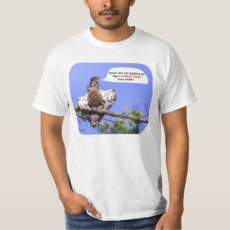 Verärgerter junger kahler Eadgle Foto-T - Shirt