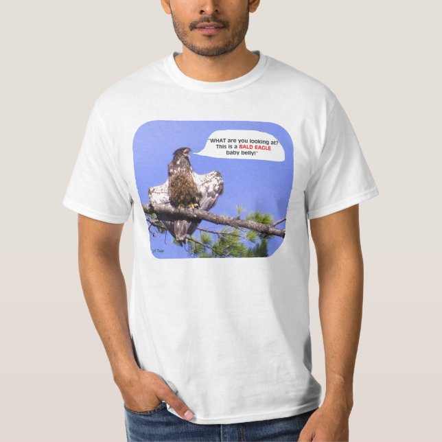 Verärgerter junger kahler Eadgle Foto-T - Shirt (Vorderseite)