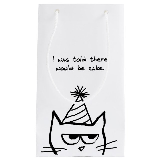 Verärgerter Katzen-Nachfrage-Kuchen - lustige Kleine Geschenktüte (Vorderseite)