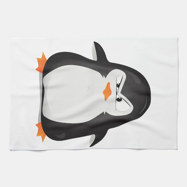 Verärgerter Pinguin Geschirrtuch (Horizontal)