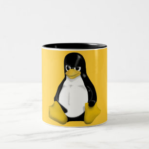 VERÄRGERTER PINGUIN LINUXS TUX ZWEIFARBIGE TASSE